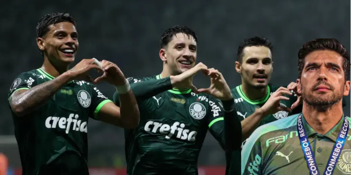 Abel e jogadores do Palmeiras em destaque