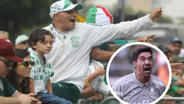 Abel em foco, com torcida ao fundo