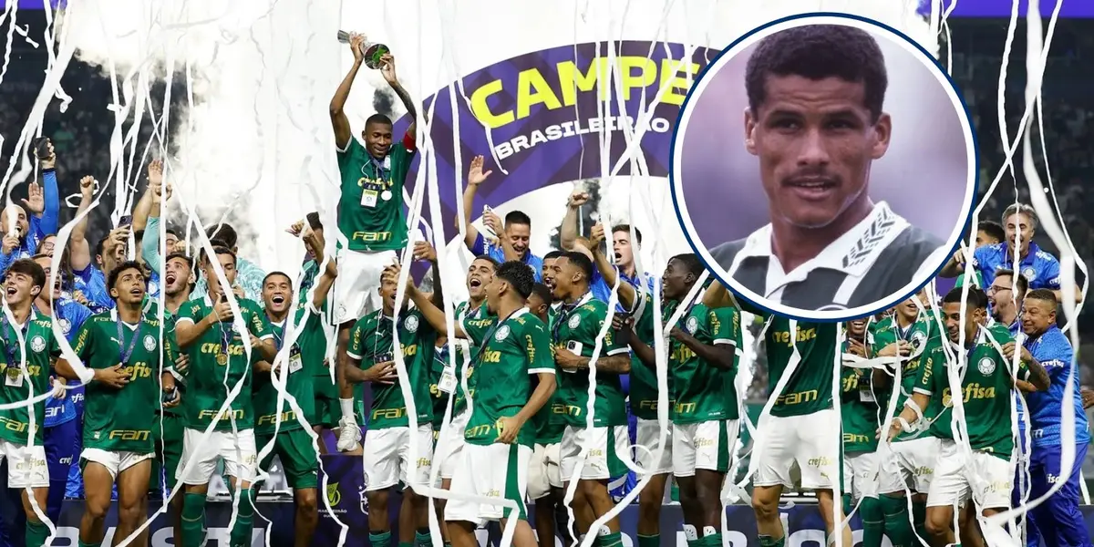 Elenco do Palmeiras comemora título