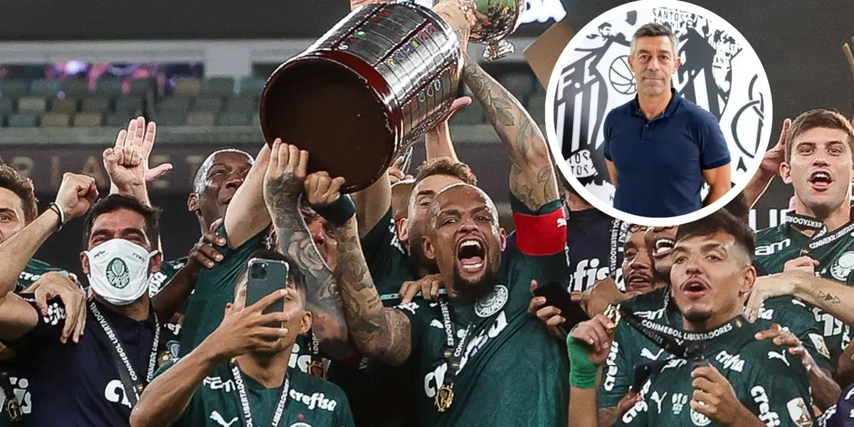 Elenco do Palmeiras comemoram conquista América