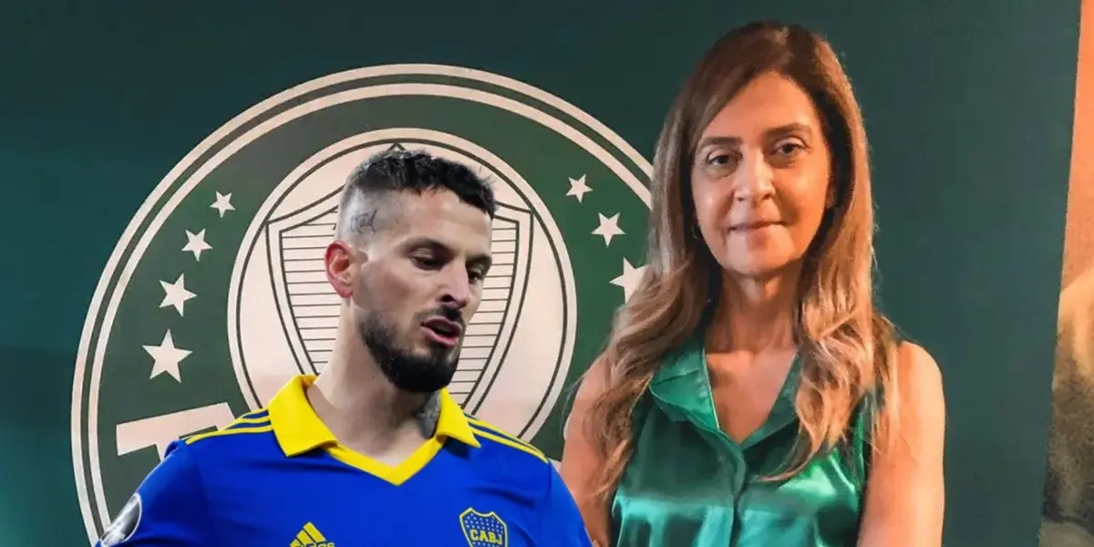 Em imagem que viralizou na web, uma torcedora faz gestos obscenos na direção de Benedetto e é confundida com Leila Pereira