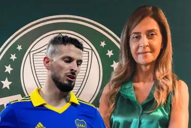 Em imagem que viralizou na web, uma torcedora faz gestos obscenos na direção de Benedetto e é confundida com Leila Pereira