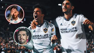 Jogadores do Los Angeles Galaxy durante partida