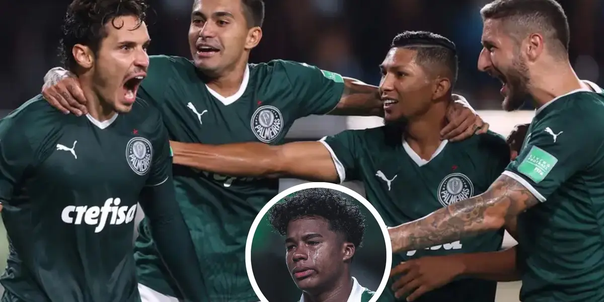 Jogadores do Palmeiras em comemoração