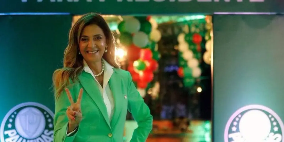 Leila Pereira, presidente do Palmeiras e felizarda de uma empresa de crédito pessoal, se surpreendeu