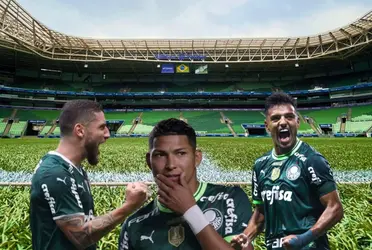 No gol marcado pelo Palmeiras, dois jogadores comemoraram como se o gol fosse seu